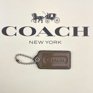 Vintage COACH‎ Purse Hang Tag Dark Taupe Gloss Medium 2.5" x 1.25"